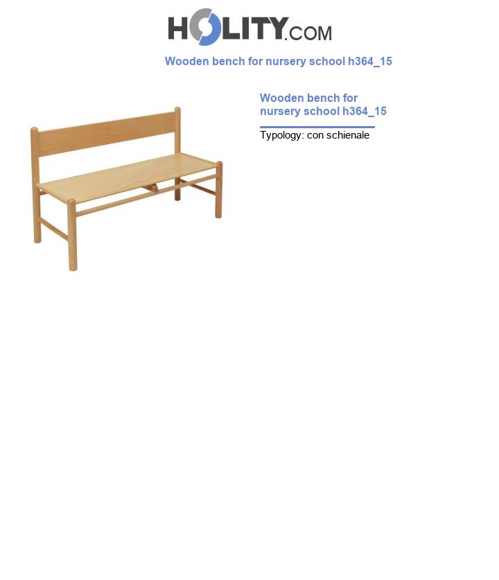 Wooden bench for nursery school h364_15