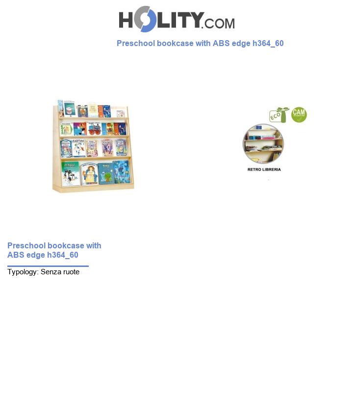 Preschool bookcase with ABS edge h364_60