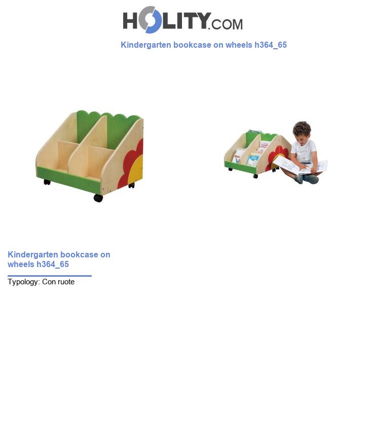 Kindergarten bookcase on wheels h364_65