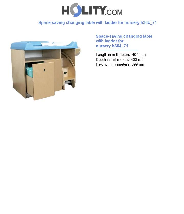 Space-saving changing table with ladder for nursery h364_71