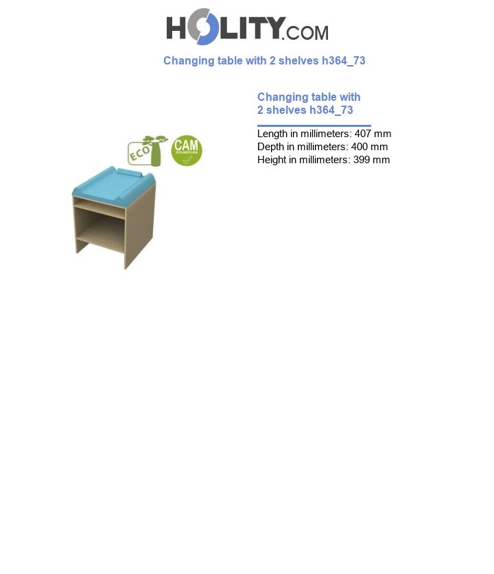 Changing table with 2 shelves h364_73