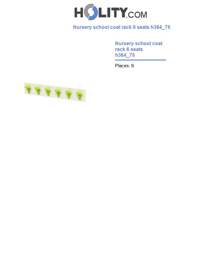 Nursery school coat rack 6 seats h364_75