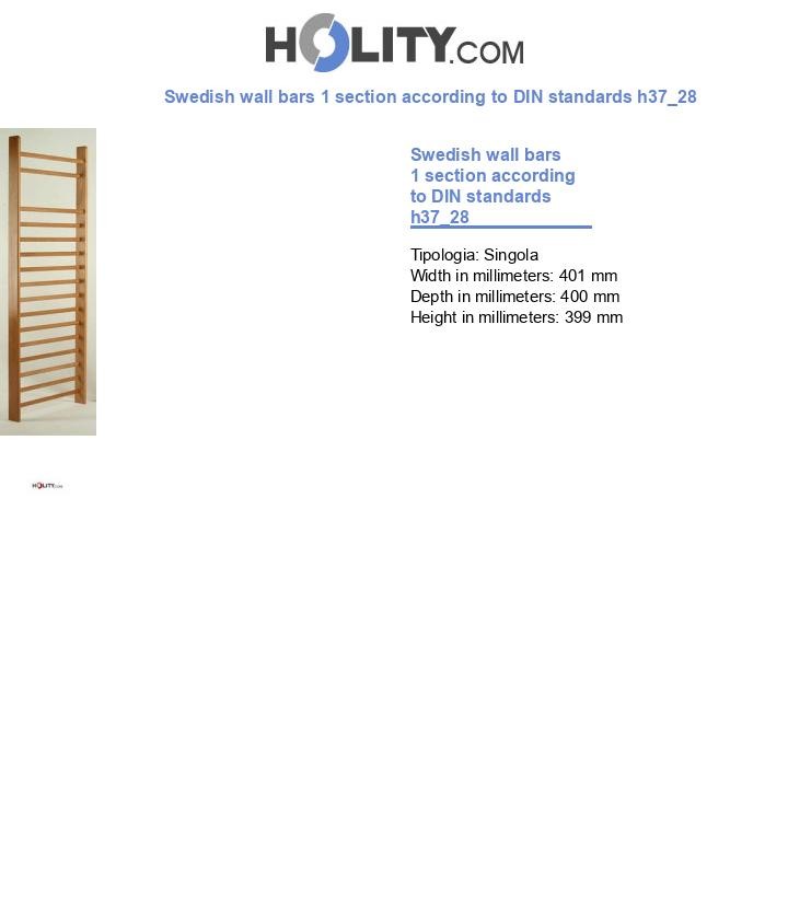 Swedish wall bars 1 section according to DIN standards h37_28