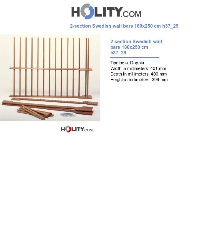 2-section Swedish wall bars 180x250 cm h37_29