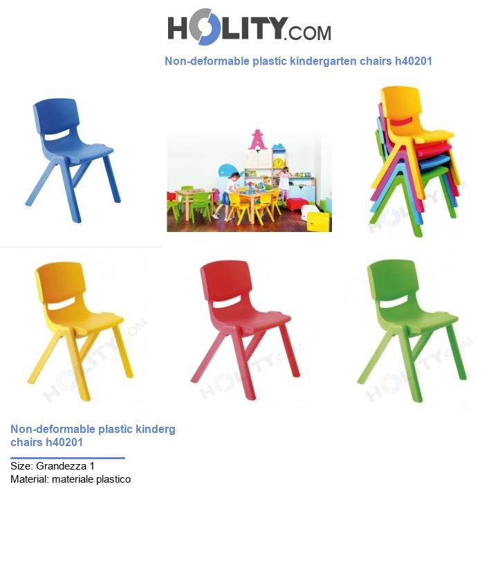 Non-deformable plastic kindergarten chairs h40201