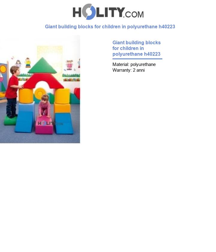 Giant building blocks for children in polyurethane h40223