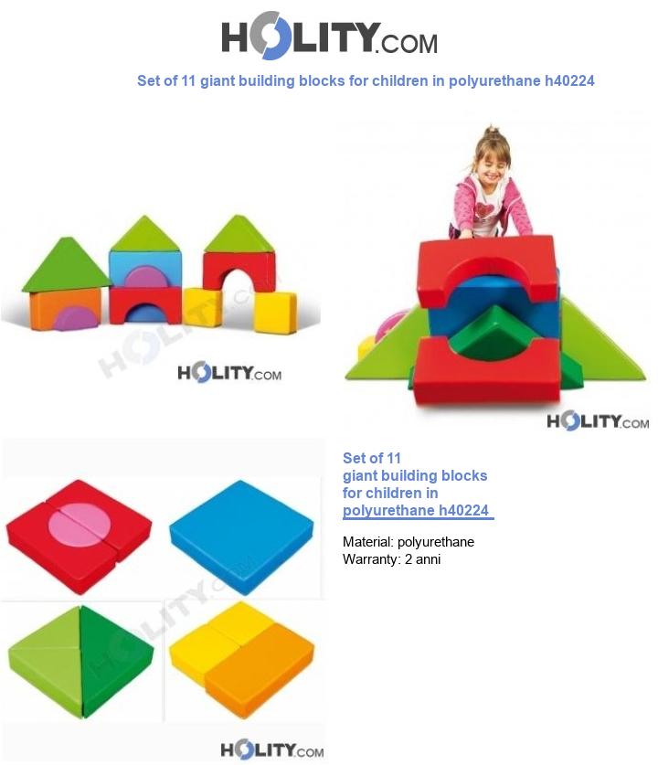 Set of 11 giant building blocks for children in polyurethane h40224