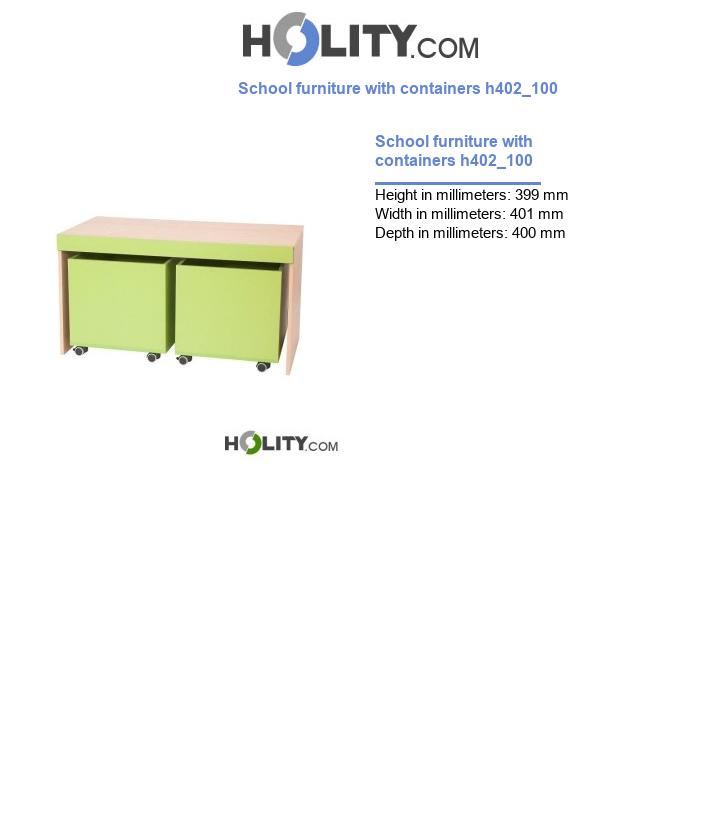 School furniture with containers h402_100