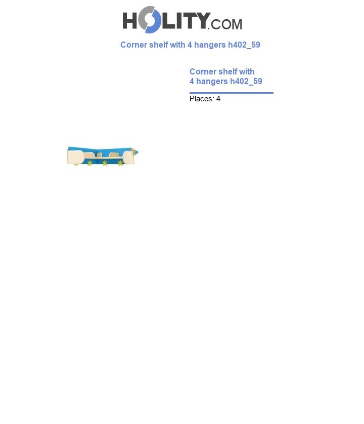Corner shelf with 4 hangers h402_59