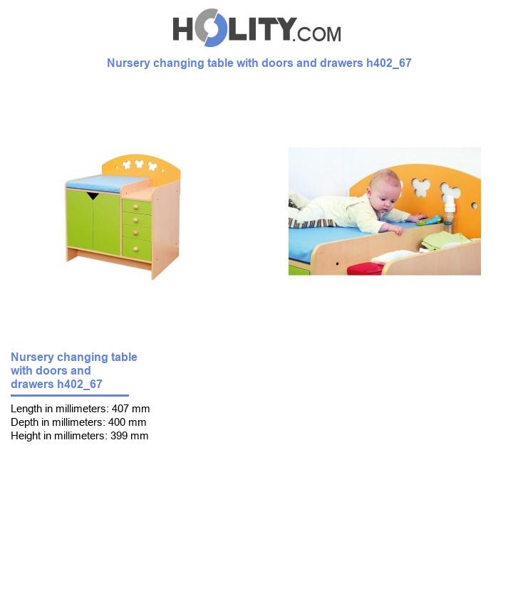 Nursery changing table with doors and drawers h402_67
