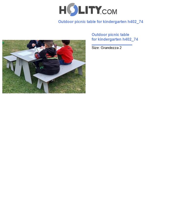 Outdoor picnic table for kindergarten h402_74