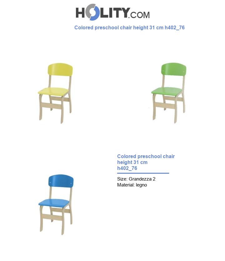 Colored preschool chair height 31 cm h402_76
