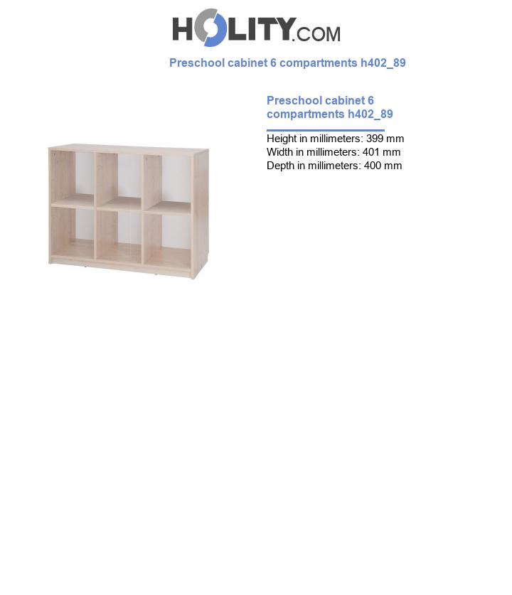 Preschool cabinet 6 compartments h402_89