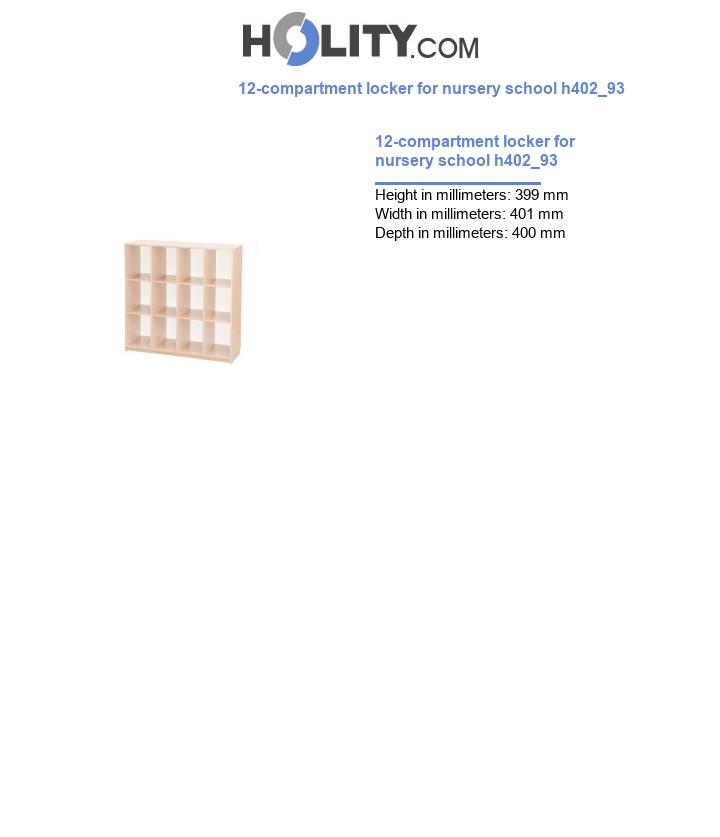12-compartment locker for nursery school h402_93