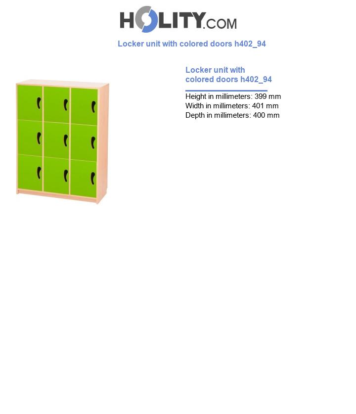 Locker unit with colored doors h402_94