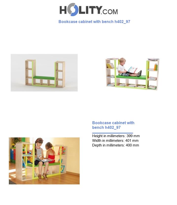 Bookcase cabinet with bench h402_97