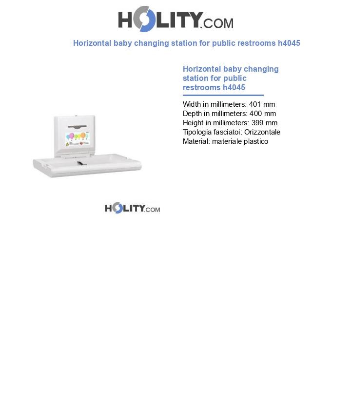 Horizontal baby changing station for public restrooms h4045