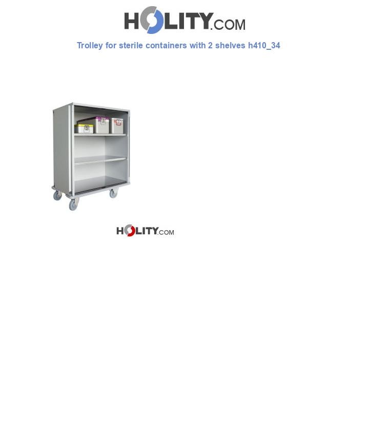 Trolley for sterile containers with 2 shelves h410_34