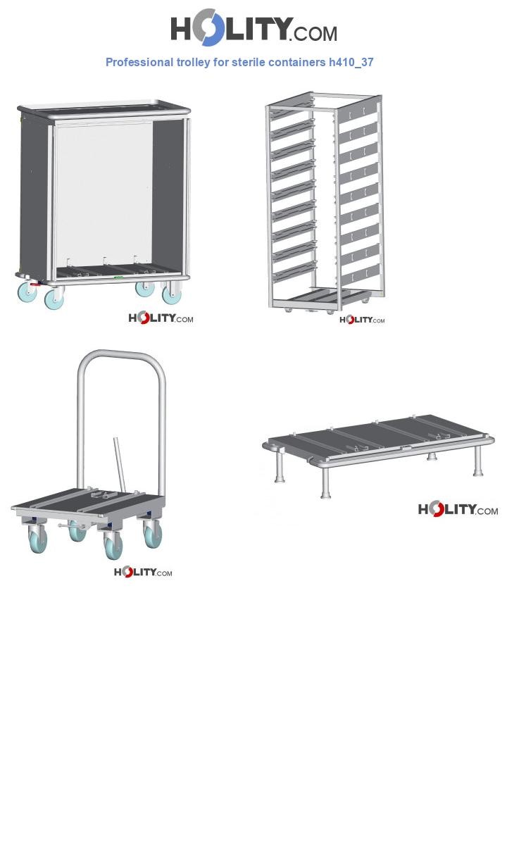 Professional trolley for sterile containers h410_37