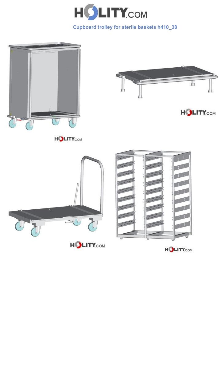 Cupboard trolley for sterile baskets h410_38