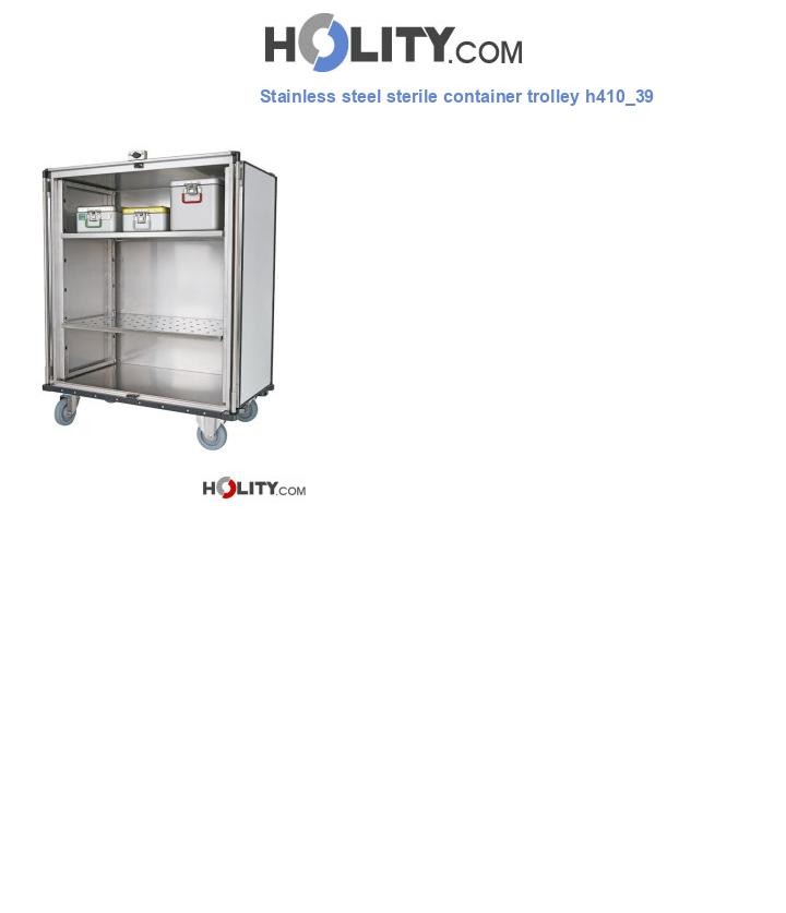 Stainless steel sterile container trolley h410_39