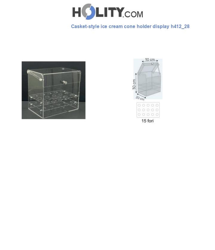 Casket-style ice cream cone holder display h412_28