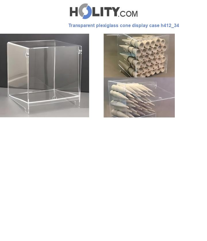 Transparent plexiglass cone display case h412_34