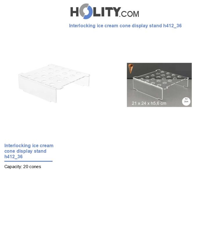 Interlocking ice cream cone display stand h412_36