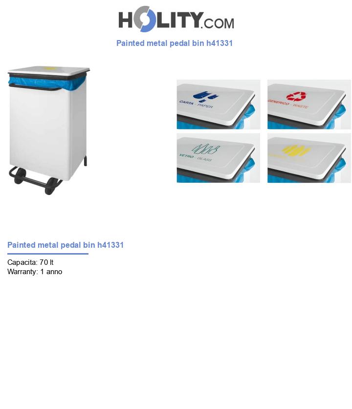 Painted metal pedal bin h41331