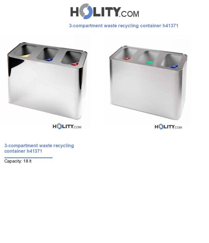 3-compartment waste recycling container h41371