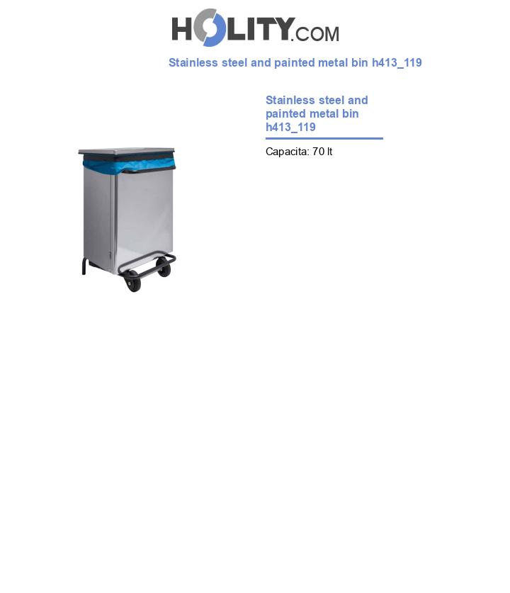 Stainless steel and painted metal bin h413_119