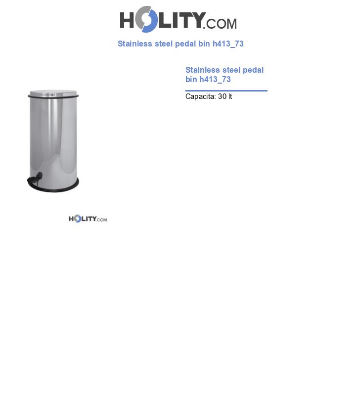 Stainless steel pedal bin h413_73