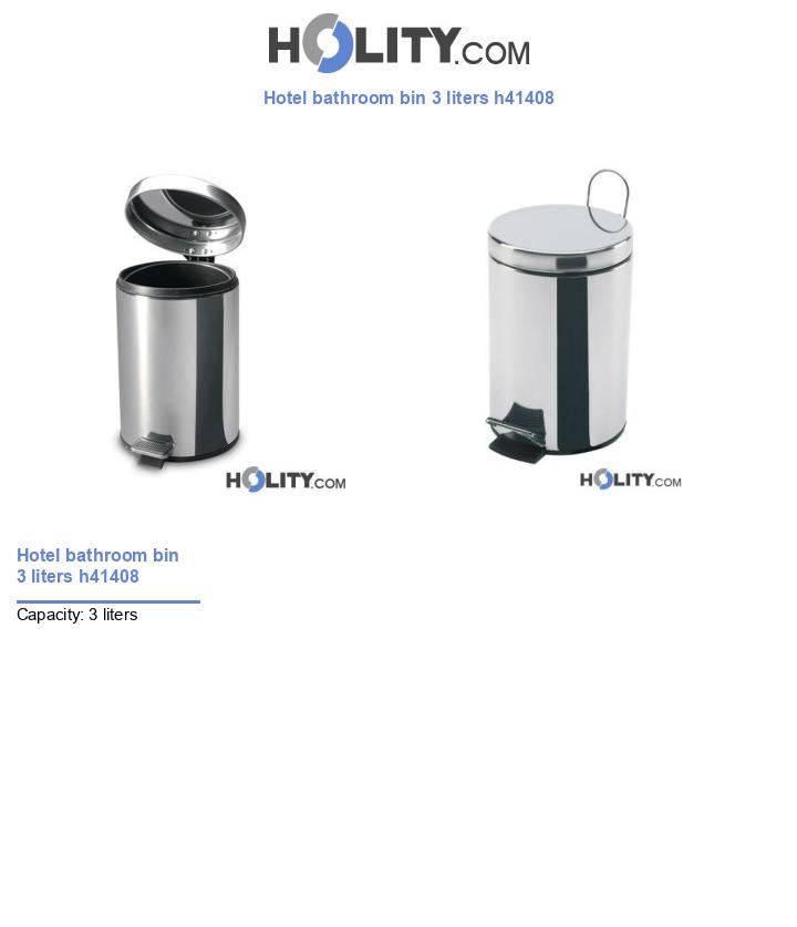 Hotel bathroom bin 3 liters h41408