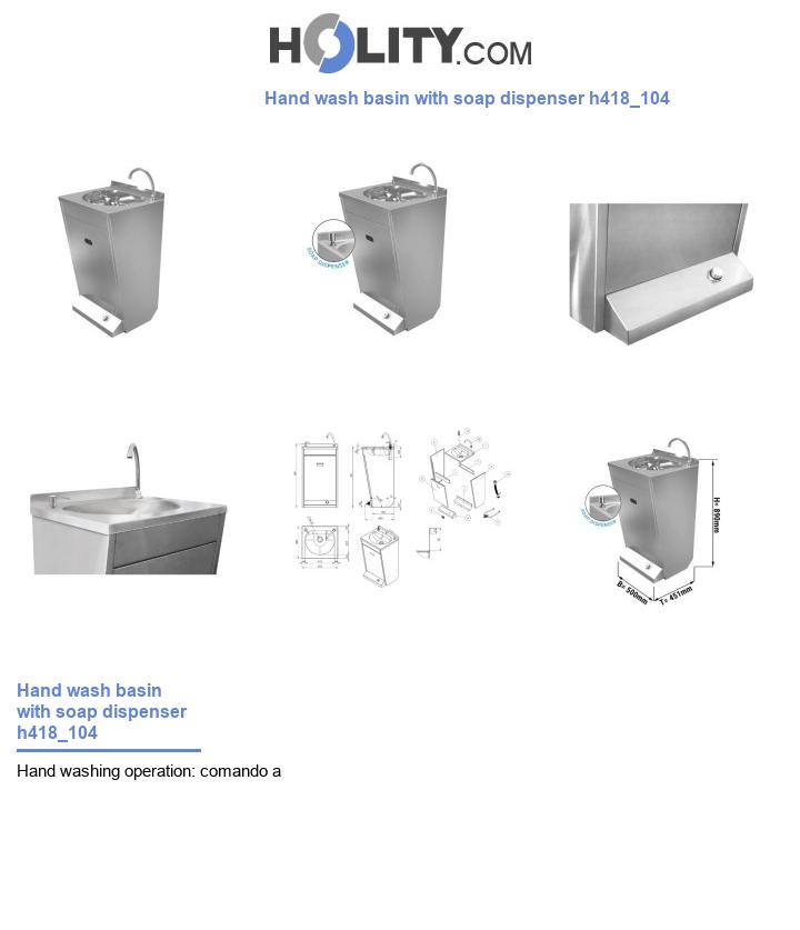 Hand wash basin with soap dispenser h418_104