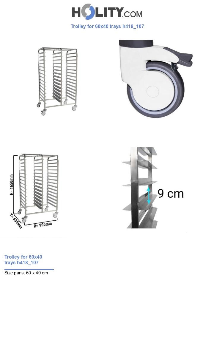 Trolley for 60x40 trays h418_107