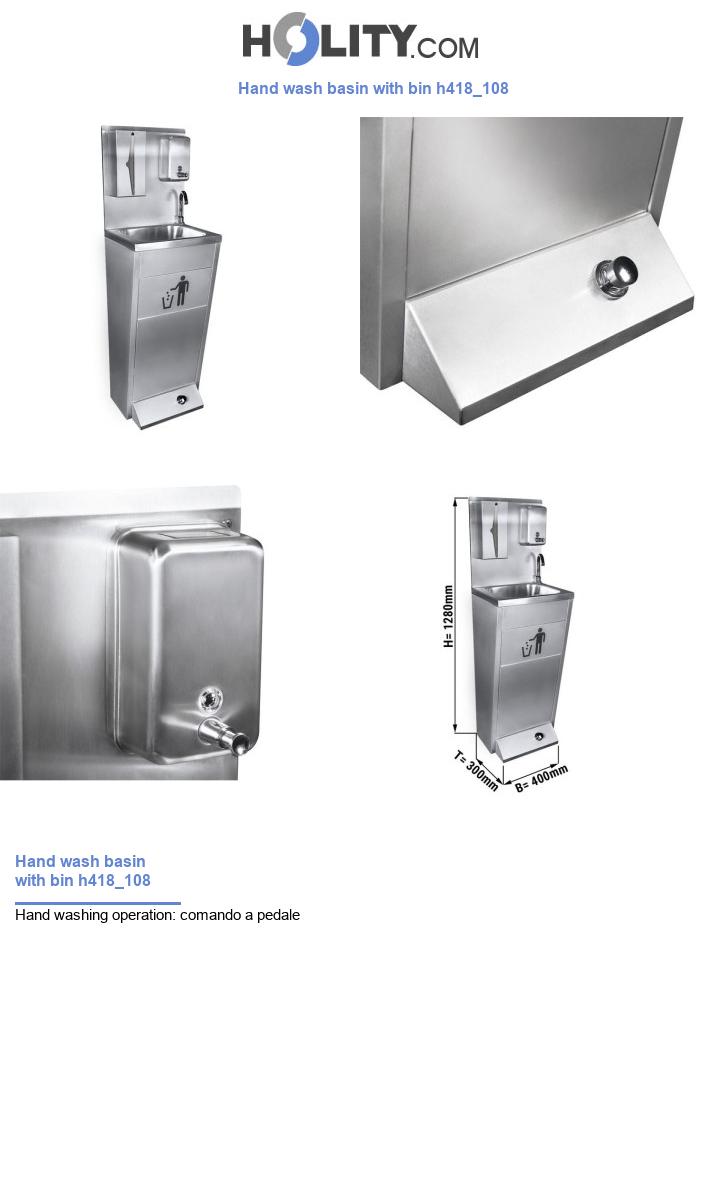Hand wash basin with bin h418_108