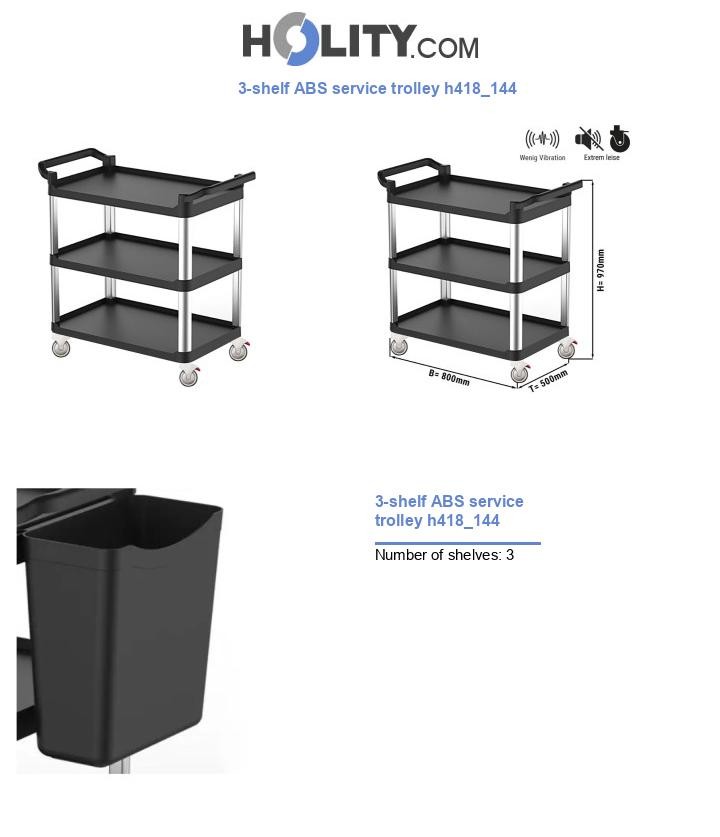 3-shelf ABS service trolley h418_144