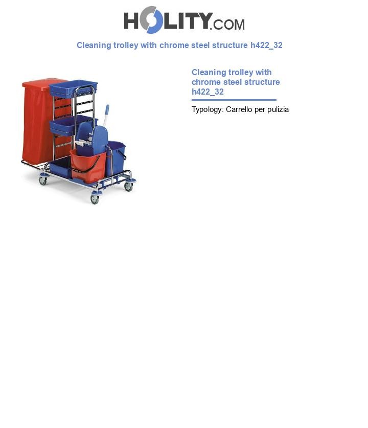 Cleaning trolley with chrome steel structure h422_32