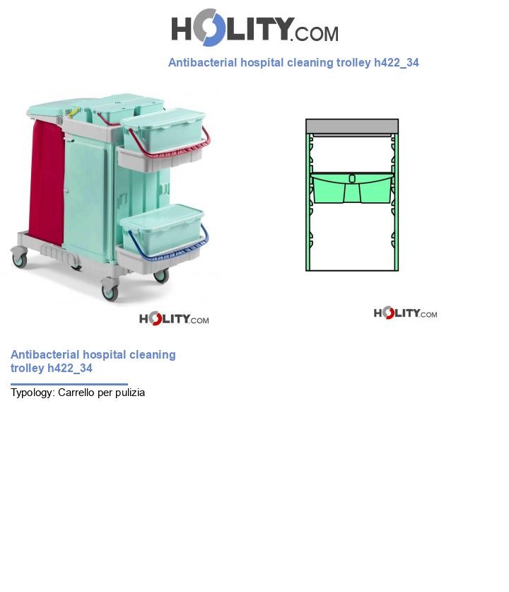 Antibacterial hospital cleaning trolley h422_34