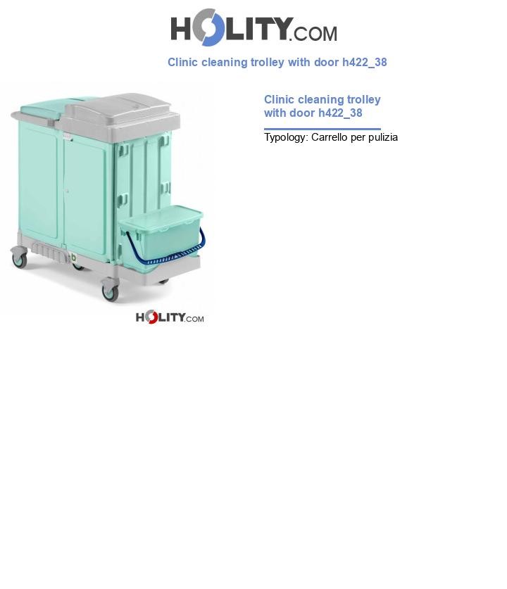 Clinic cleaning trolley with door h422_38