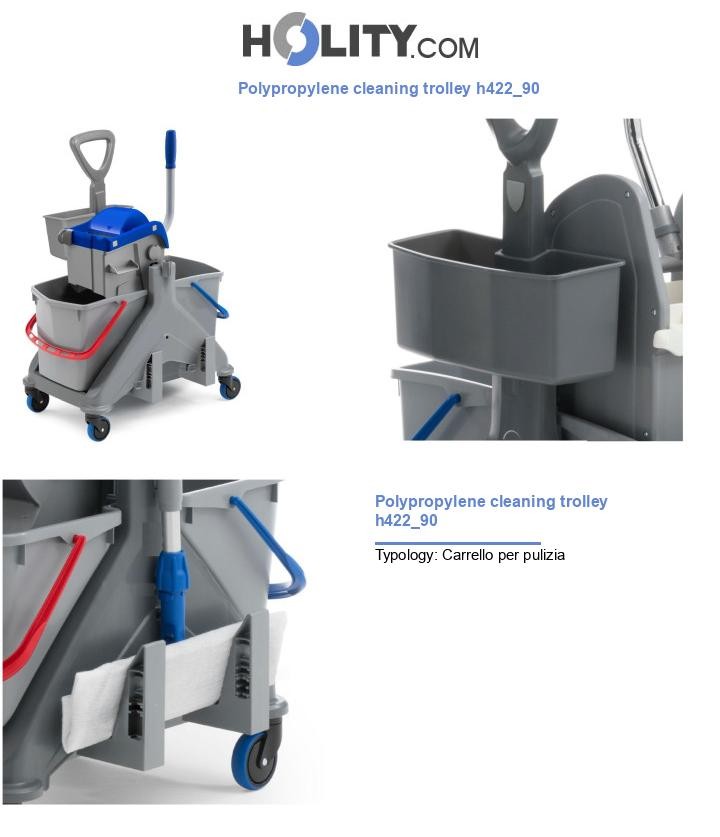 Polypropylene cleaning trolley h422_90