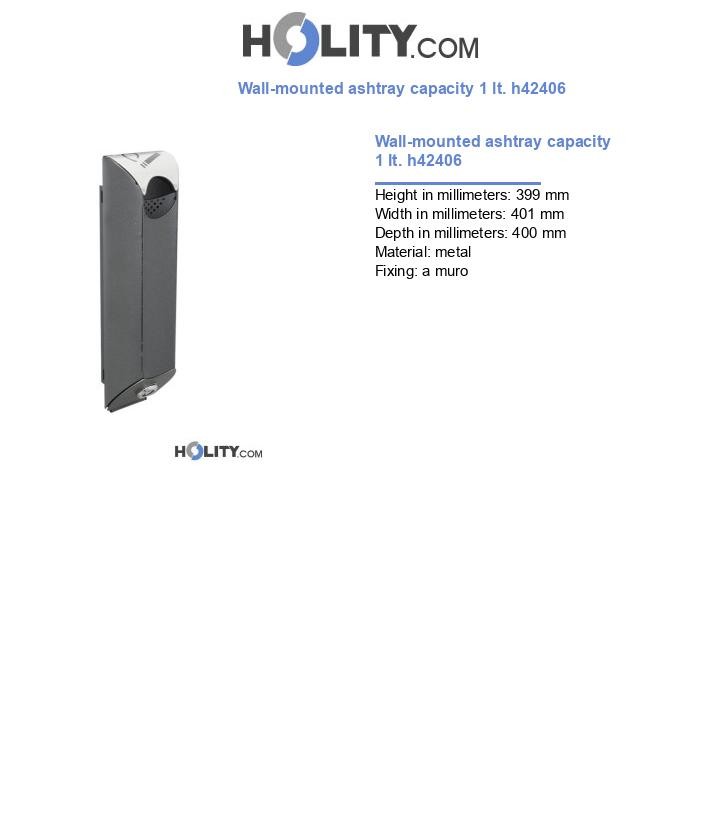 Wall-mounted ashtray capacity 1 lt. h42406