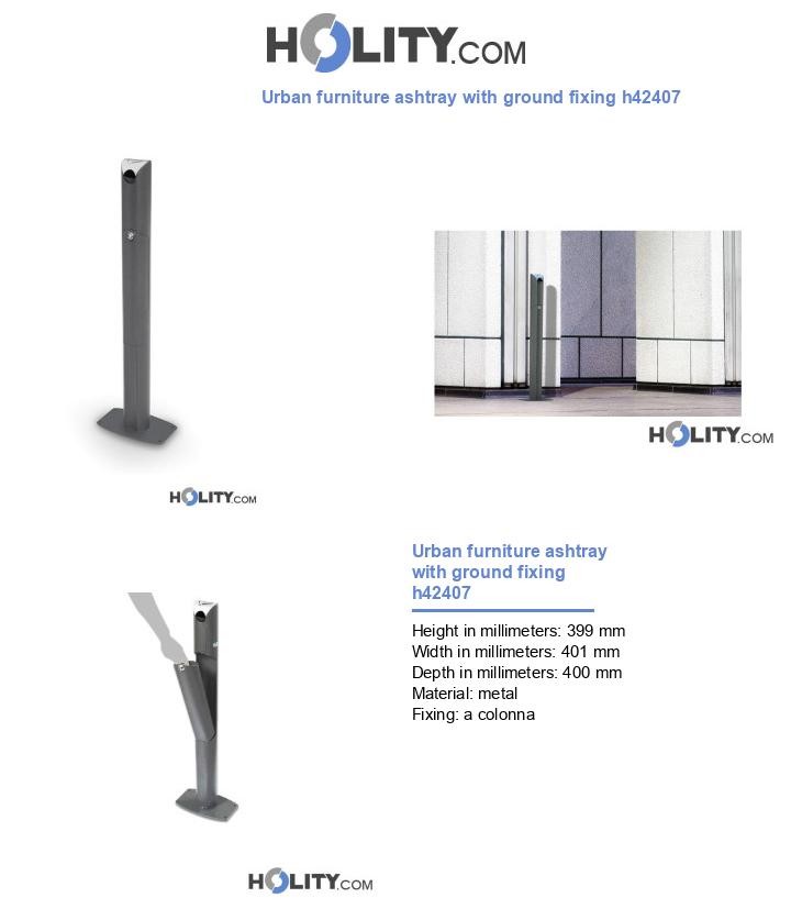Urban furniture ashtray with ground fixing h42407