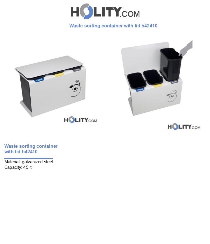 Waste sorting container with lid h42410