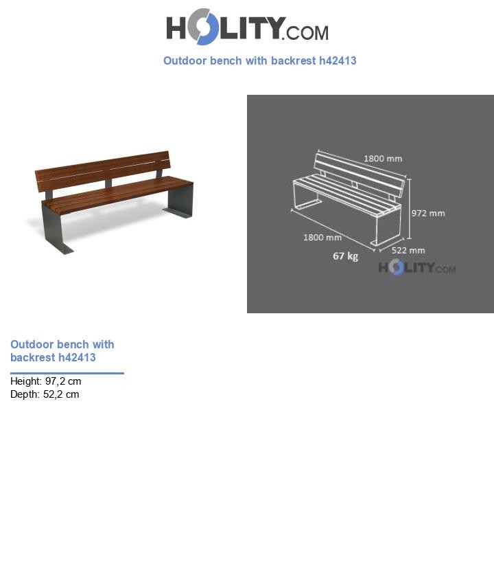 Outdoor bench with backrest h42413