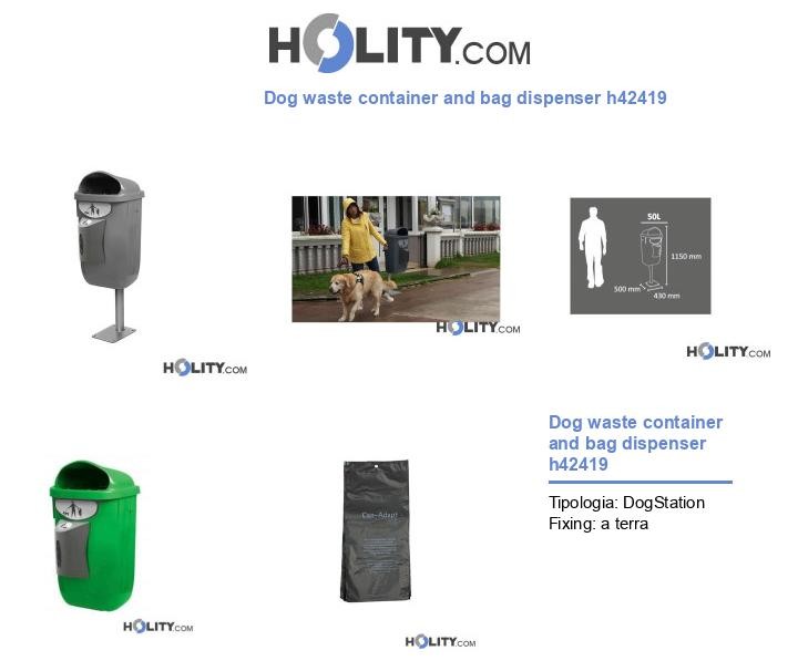 Dog waste container and bag dispenser h42419