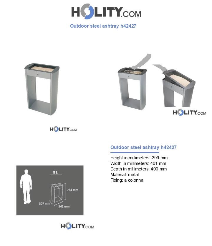 Outdoor steel ashtray h42427