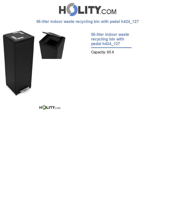 65-liter indoor waste recycling bin with pedal h424_127