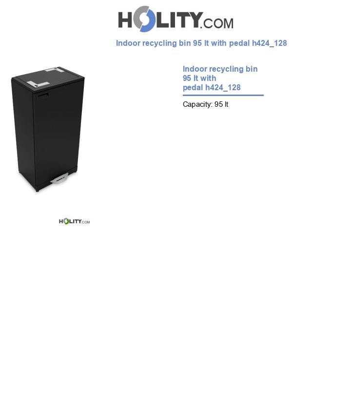 Indoor recycling bin 95 lt with pedal h424_128