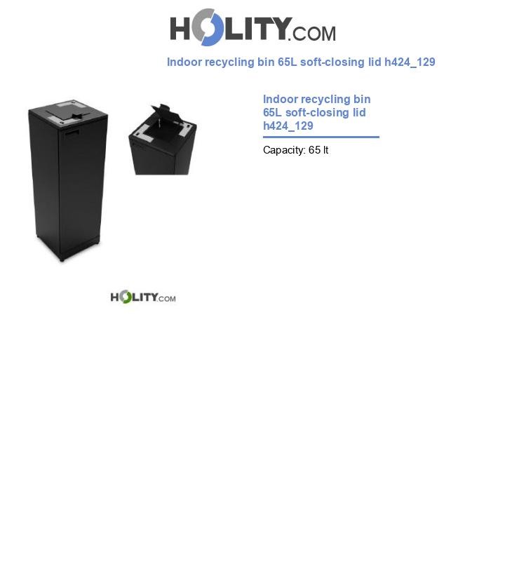 Indoor recycling bin 65L soft-closing lid h424_129